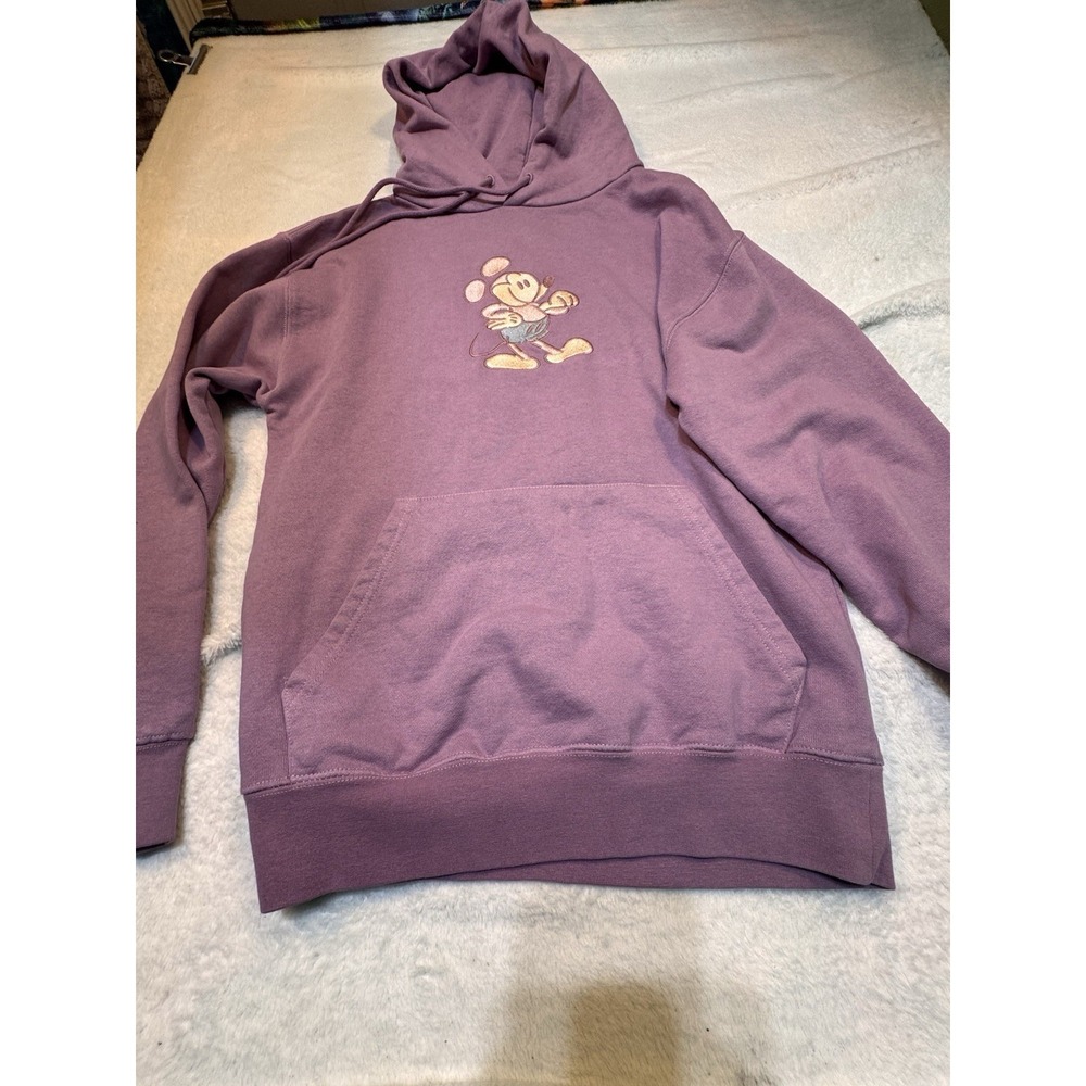 Disney Parks Mickey Mouse Genuine Mousewear Plum Hoodie Small Embroidered Hooded